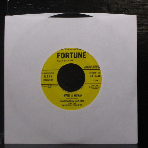 Nathaniel Mayer - Village Of Love / I Want A Woman 7" VG+ Vinyl 45 Fortune UA449 - Shuga Records