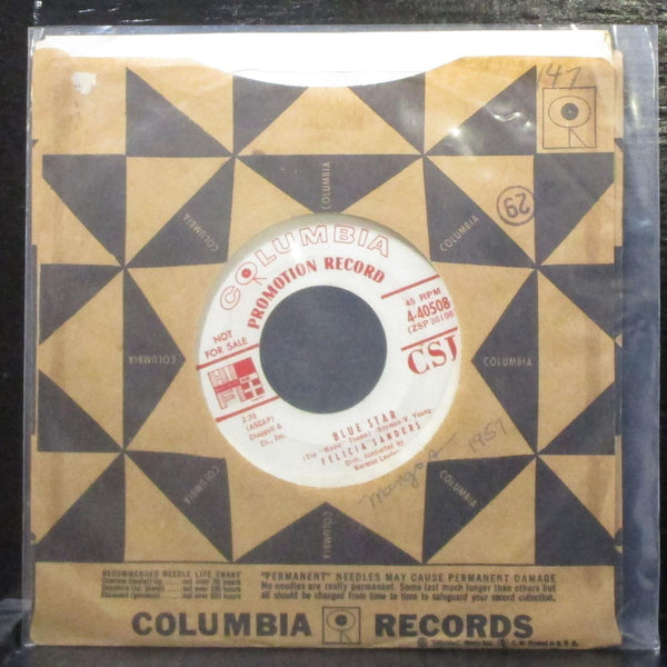 Felicia Sanders - My Love's A Gentle Man 7" VG+ Promo Vinyl 45 Columbia 1955 - Shuga Records