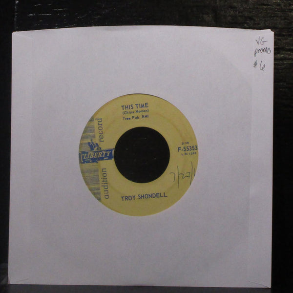 Troy Shondell - This Time / Girl After Girl 7" VG Promo Vinyl 45 Liberty F-55353 - Shuga Records
