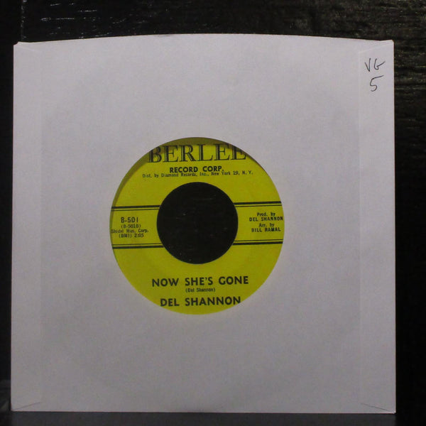 Del Shannon - Sue's Gotta Be Mine / Now She's Gona 7" VG Vinyl 45 Berlee B-501 - Shuga Records
