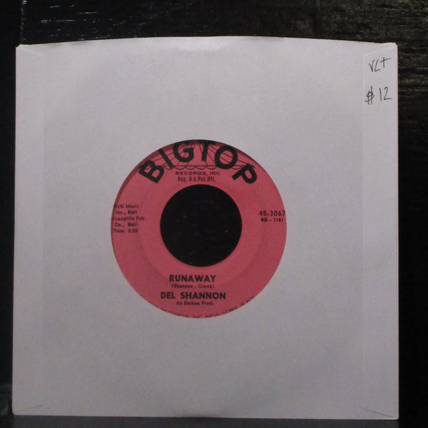 Del Shannon - Runaway / Jody 7" VG+ Vinyl 45 Big Top 45-3067 USA 1961 - Shuga Records