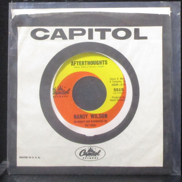 Nancy Wilson - Afterthoughts 7" VG+ Vinyl 45 Capitol 5515 USA 1965 - Shuga Records