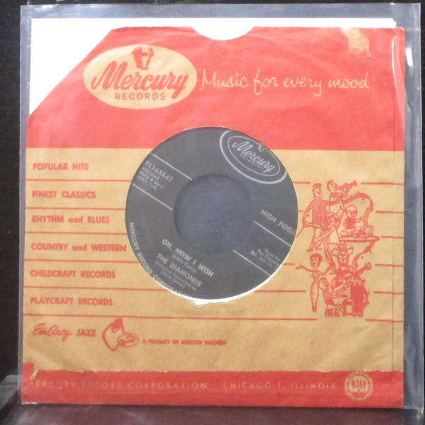 The Diamonds - Zip Zip / Oh, How I Wish 7" VG+ Vinyl 45 Mercury 71165X45 USA - Shuga Records