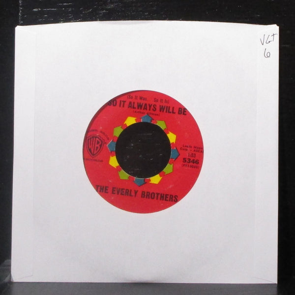 The Everly Brothers - So It Always Will Be / Nancy's Minuet 7" VG+ Vinyl 45 5346 - Shuga Records