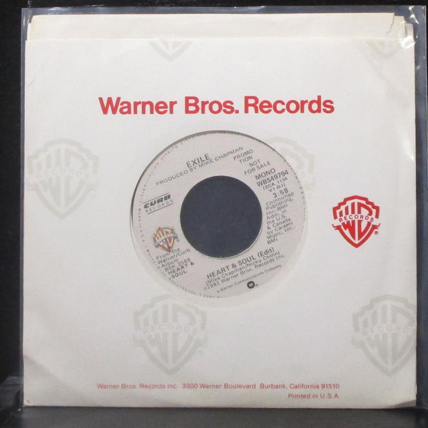 Exile - Heart And Soul 7" Mint- Promo Vinyl 45 Warner Bros. WBS49794 USA 1981 - Shuga Records