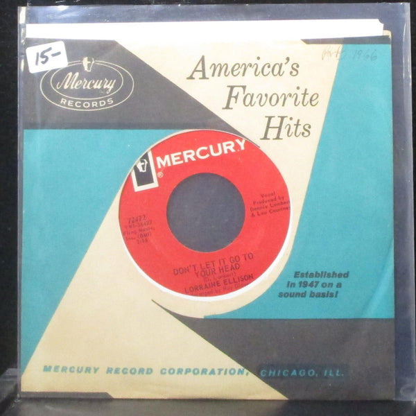 Lorraine Ellison - I Dig You Baby / Don't Let It Go To Your Head 7" VG+ Vinyl 45 - Shuga Records