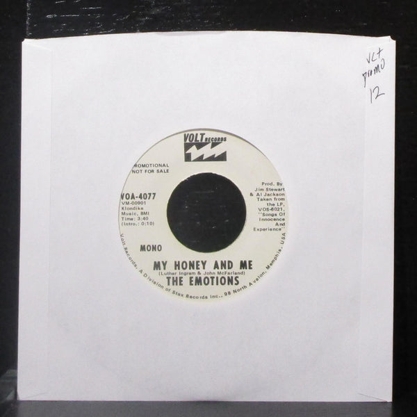 The Emotions - My Honey And Me 7" VG+ Promo Vinyl 45 Volt VOA-4077 USA 1972 - Shuga Records