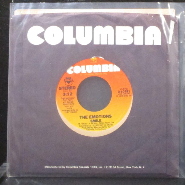 The Emotions - Smile / Changes 7" VG+ Vinyl 45 Columbia 3-10791 USA 1978 - Shuga Records