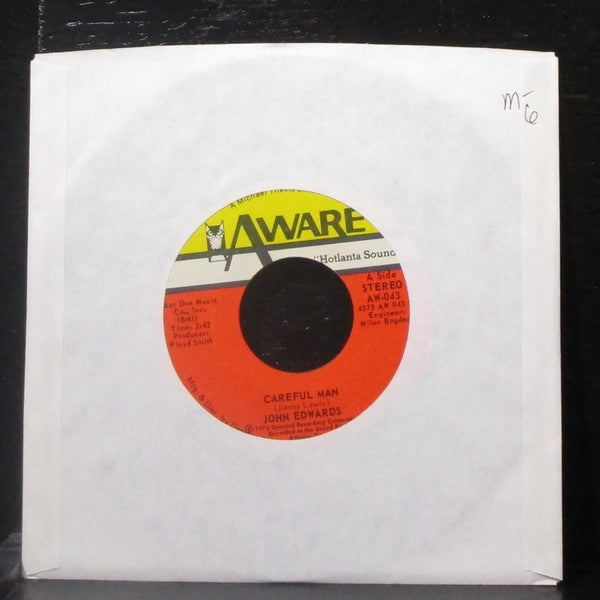 John Edwards - Careful Man / Claim Jumpin' 7" Mint- Vinyl 45 Aware AW-043 USA - Shuga Records