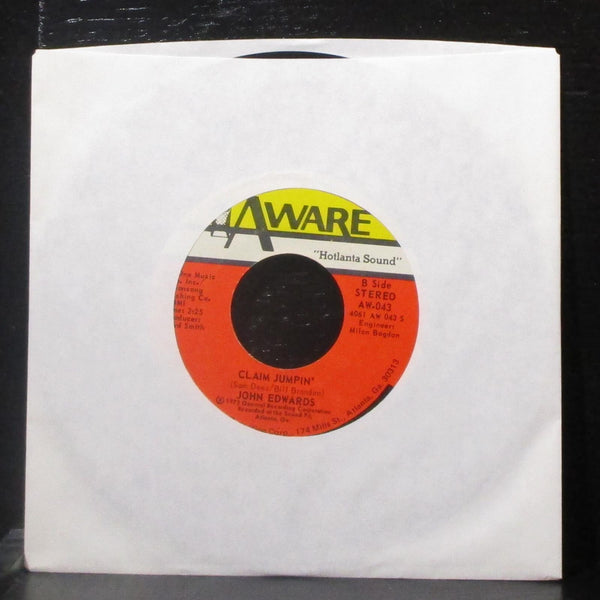 John Edwards - Careful Man / Claim Jumpin' 7" Mint- Vinyl 45 Aware AW-043 USA - Shuga Records