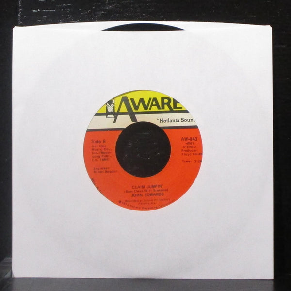 John Edwards - Careful Man / Claim Jumpin' 7" Mint- Vinyl 45 Aware USA lbl var - Shuga Records