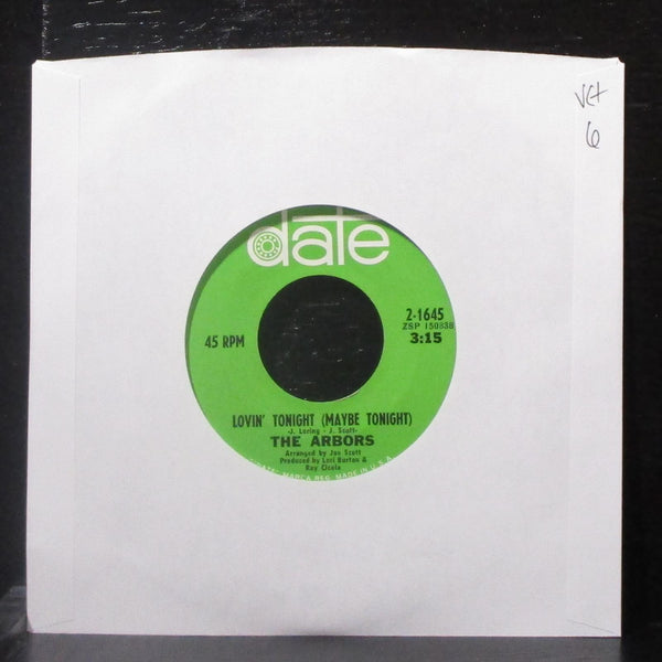 The Arbors - I Can't Quit Her / Lovin' Tonight 7" VG+ Vinyl 45 Date 2-1645 USA - Shuga Records