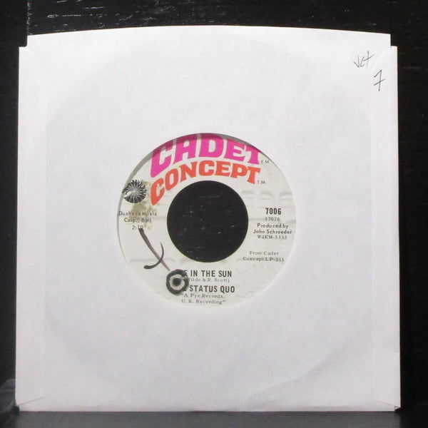 The Status Quo - Ice In The Sun / When My Mind Is Not Live 7" VG+ Vinyl 45 Cadet - Shuga Records