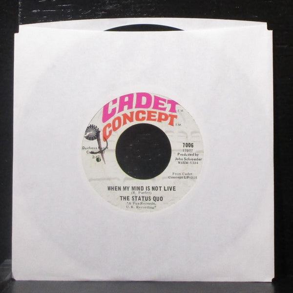 The Status Quo - Ice In The Sun / When My Mind Is Not Live 7" VG+ Vinyl 45 Cadet - Shuga Records