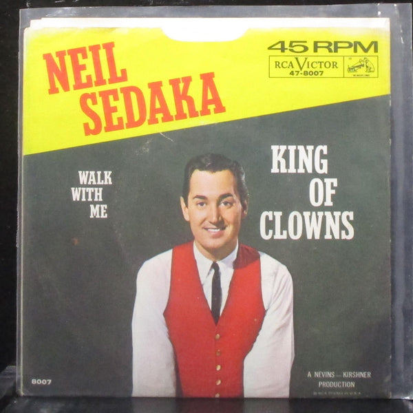 Neil Sedaka - King Of Clowns / Walk With Me 7" VG+ Vinyl 45 RCA 47-8007 USA 1962 - Shuga Records