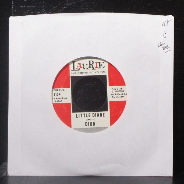 Dion - Little Diane / Lost For Sure 7" VG+ Vinyl 45 Laurie 3134 USA 1962 lbl var - Shuga Records