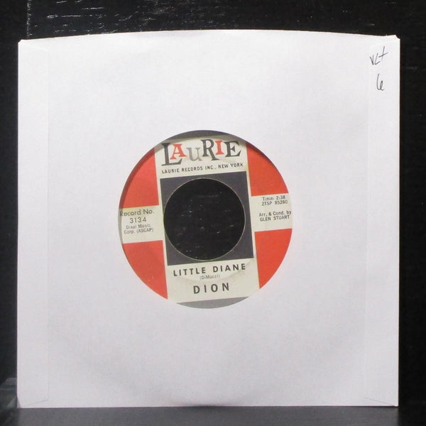 Dion - Little Diane / Lost For Sure 7" VG+ Vinyl 45 Laurie 3134 USA 1962 - Shuga Records