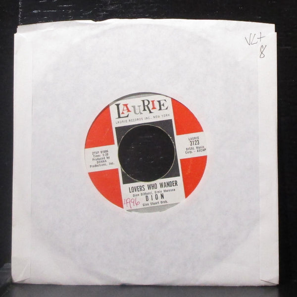 Dion - Lovers Who Wander / Born To Cry 7" VG+ Vinyl 45 Laurie 3123 USA 1962 - Shuga Records