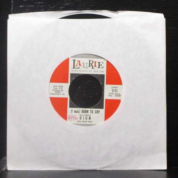 Dion - Lovers Who Wander / Born To Cry 7" VG+ Vinyl 45 Laurie 3123 USA 1962 - Shuga Records