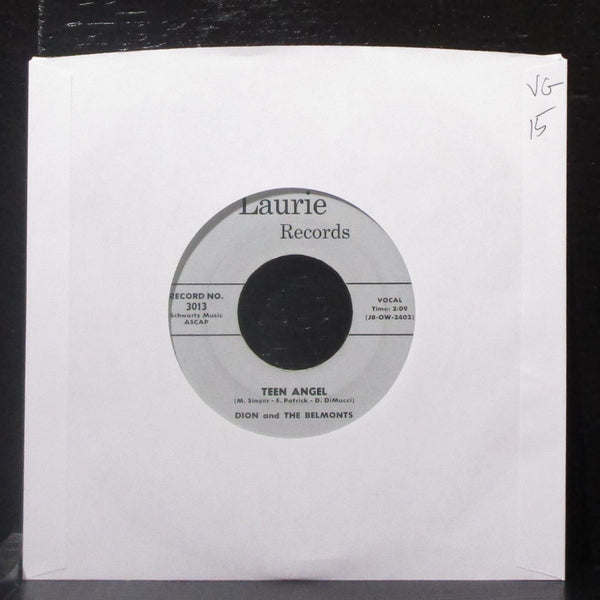 Dion & The Belmonts - Teen Angel / I Wonder Why 7" VG Vinyl 45 Laurie 3013 USA - Shuga Records