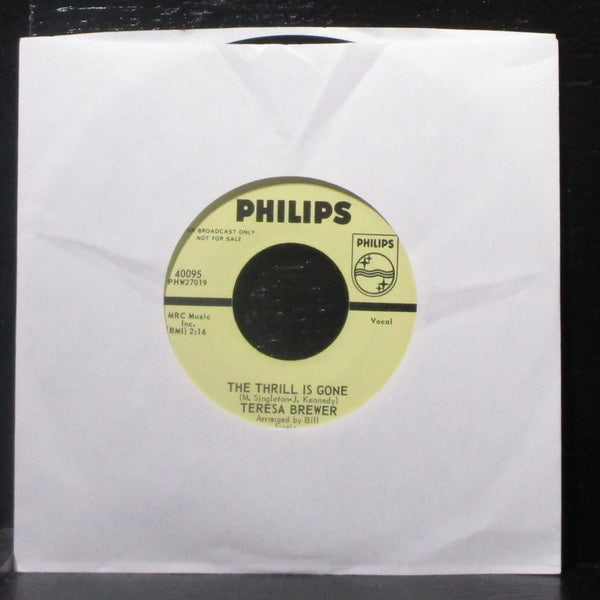 Teresa Brewer - She'll Never Never Love You 7" VG+ Promo Vinyl 45 Philips 40095 - Shuga Records