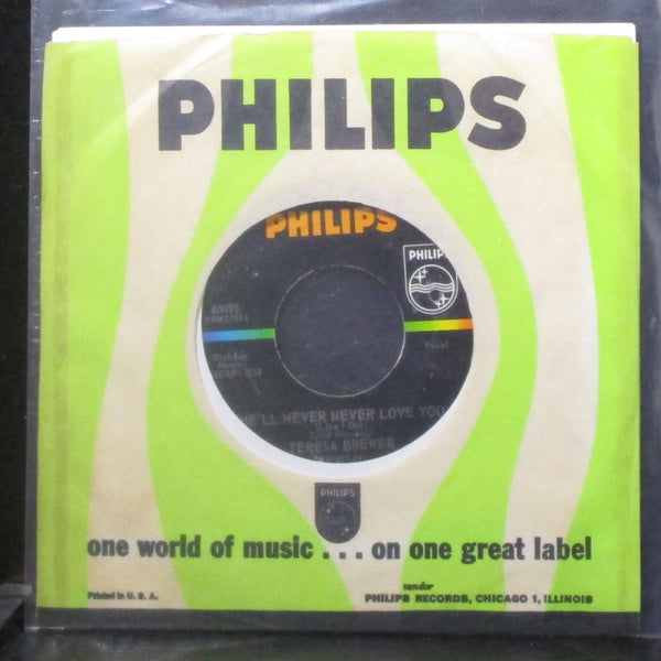 Teresa Brewer - She'll Never Never Love You 7" VG+ Vinyl 45 Philips 40095 USA - Shuga Records