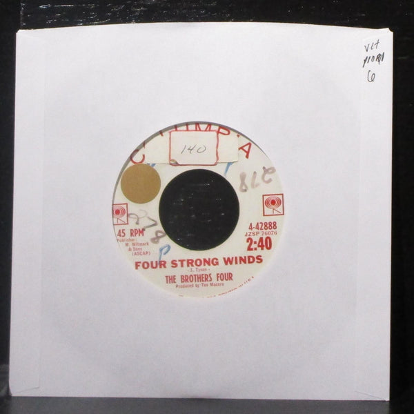 The Brothers Four - The John B. Sails / Four Strong Winds 7" VG+ Promo Vinyl 45 - Shuga Records