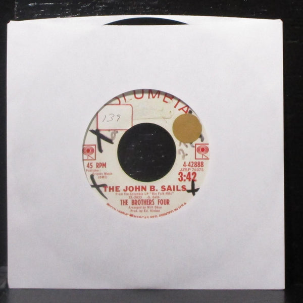 The Brothers Four - The John B. Sails / Four Strong Winds 7" VG+ Promo Vinyl 45 - Shuga Records