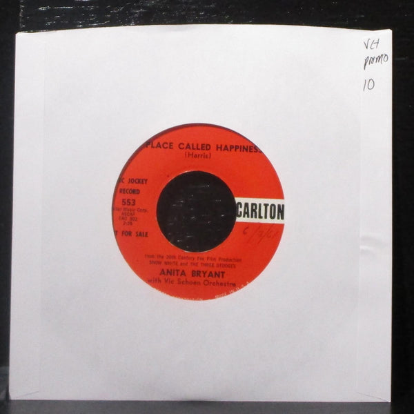 Anita Bryant - A Place Called Happiness 7" VG+ Promo Vinyl 45 Carlton 553 USA - Shuga Records