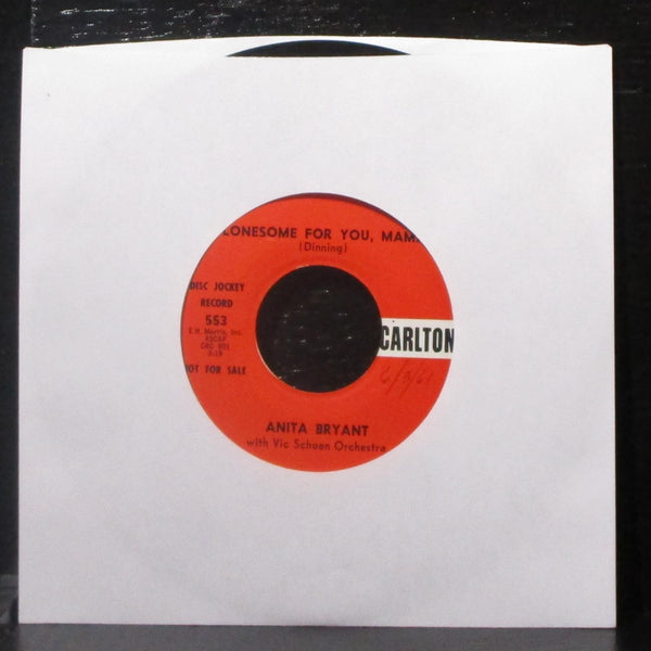 Anita Bryant - A Place Called Happiness 7" VG+ Promo Vinyl 45 Carlton 553 USA - Shuga Records