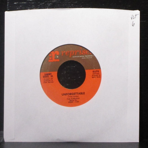 Sammy Davis Jr. - Unforgettable / No One Can Live Forever 7" VG+ Vinyl 45 0370 - Shuga Records