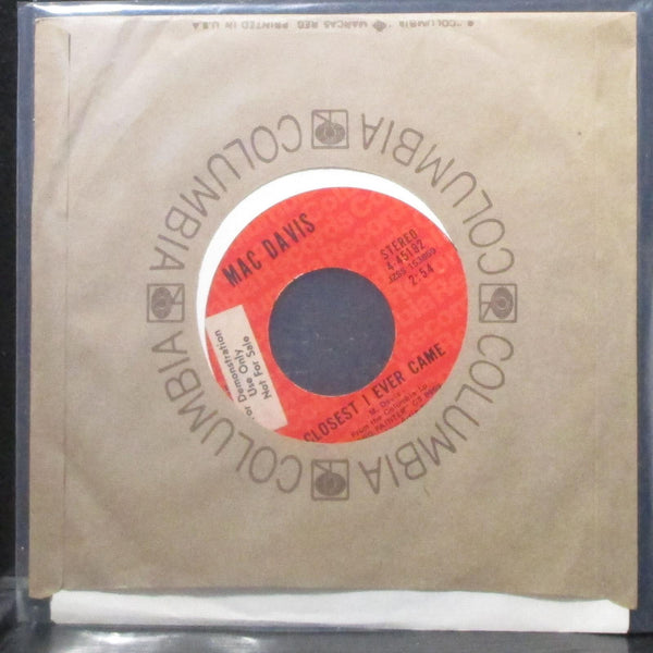 Mac Davis - I'll Paint You A Song 7" VG+ Promo Vinyl 45 Columbia 4-45192 USA - Shuga Records