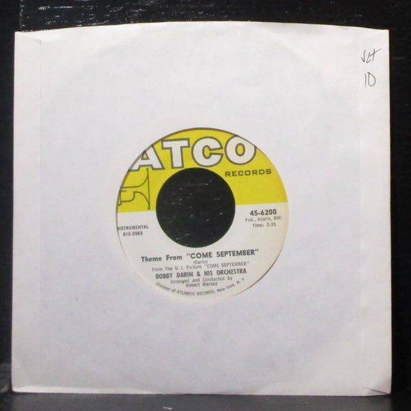 Bobby Darin - Theme From "Come September" 7" VG+ Vinyl 45 ATCO 45-6200 USA - Shuga Records