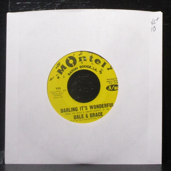 Dale & Grace - Darling It's Wonderful / What's Happening To Me 7" VG+ Vinyl 45 - Shuga Records