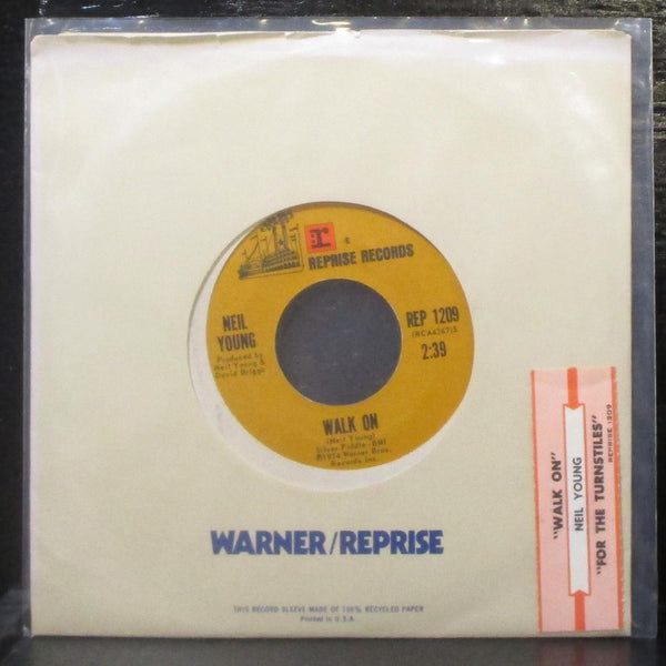 Neil Young - Walk On / For The Turnstiles 7" VG+ Vinyl 45 Reprise REP 1209 USA - Shuga Records