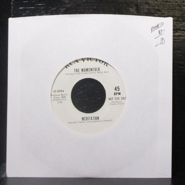 The Womenfolk - The Last Thing On My Mind / Meditation 7" Mint- Promo Vinyl 45 - Shuga Records