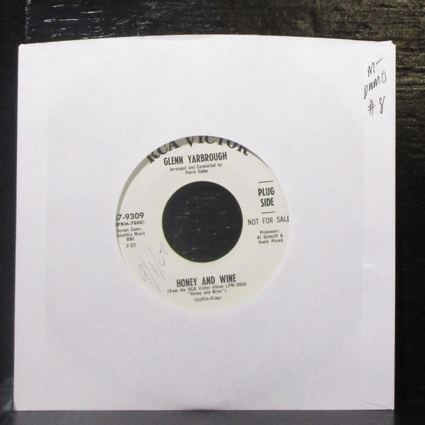 Glenn Yarbrough - Honey And Wine 7" Mint- Promo Vinyl 45 RCA 47-9309 USA 1967 - Shuga Records