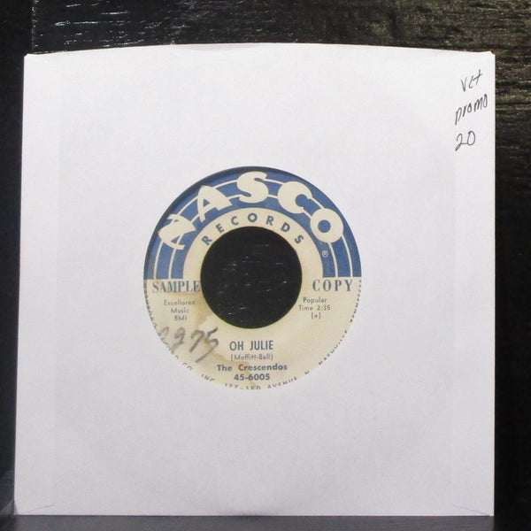 The Crescendos - Oh Julie / My Little Girl 7" VG+ Promo Vinyl 45 Nasco 45-6005 - Shuga Records