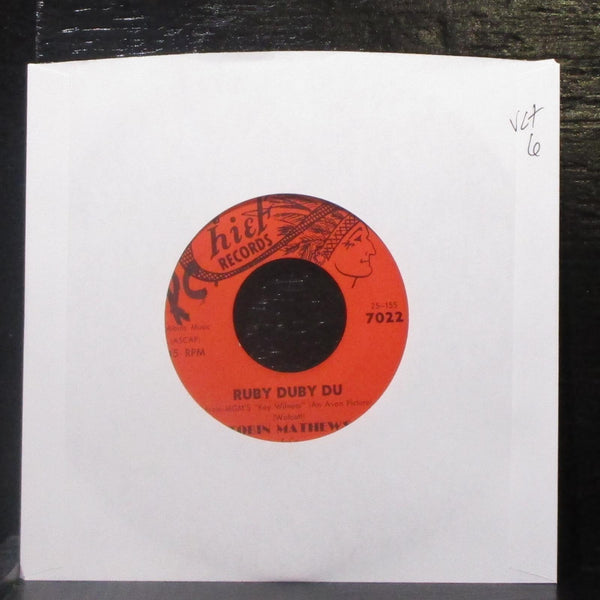 Tobin Mathews - Ruby Duby Du / Leatherjacket Cowboy 7" VG+ Vinyl 45 Chief 7022 - Shuga Records