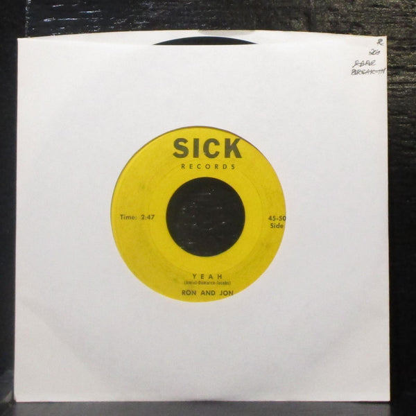 Ron & Jon - Hawaii Strikes Back / Yeah 7" VG Vinyl 45 Sick 45-50th USA - Shuga Records