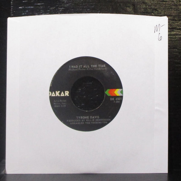 Tyrone Davis - I Had It All The Time / You Wouldn't Believe 7" Mint- Vinyl 45 - Shuga Records