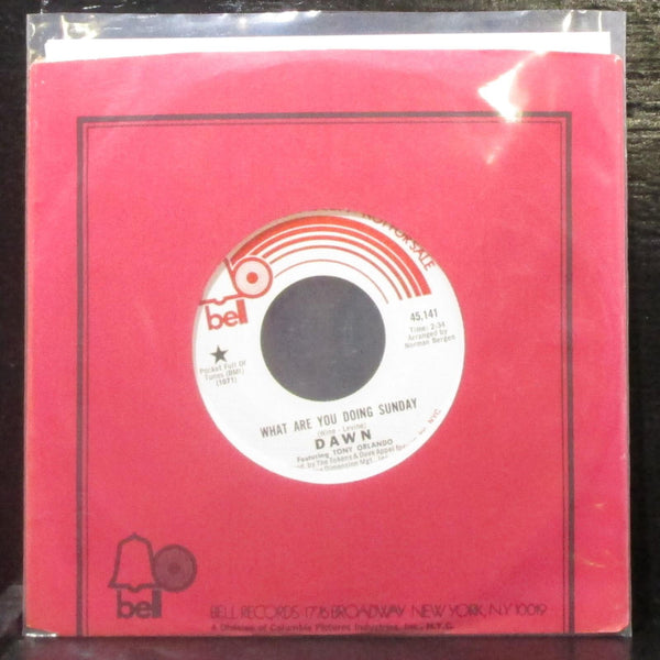 Dawn & Tony Orlando - What Are You Doing Sunday 7" Mint- Promo Vinyl 45 Bell - Shuga Records