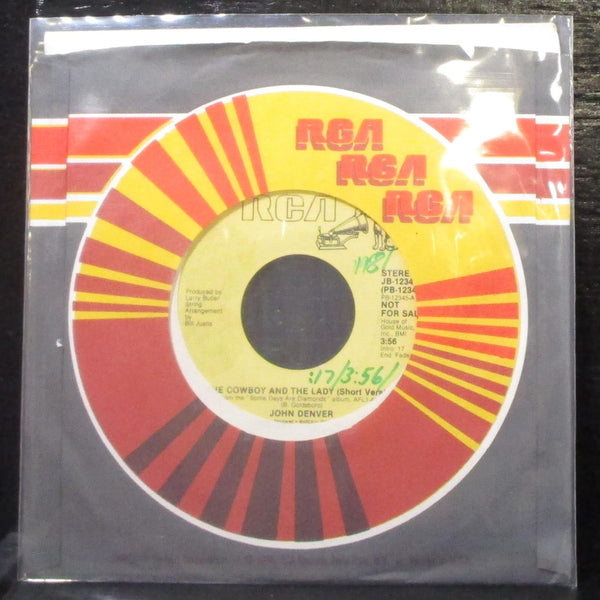 John Denver - The Cowboy And The Lady 7" Mint- Promo Vinyl 45 RCA JB-12345 USA - Shuga Records