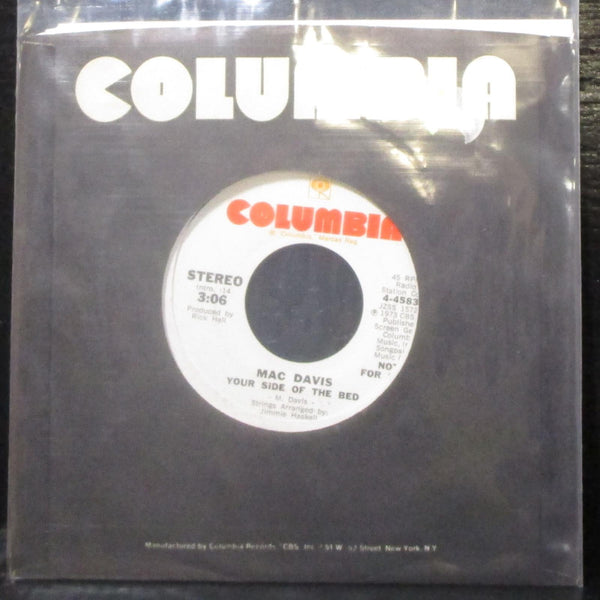 Mac Davis - Your Side Of The Bed 7" Mint- Promo Vinyl 45 Columbia 4-45839 USA - Shuga Records