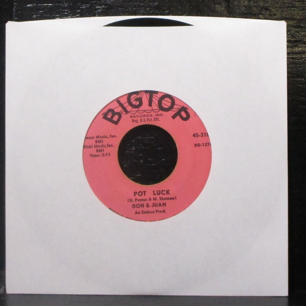 Don & Juan - Two Fools Are We / Pot Luck 7" VG+ Vinyl 45 Big Top 45-3106 USA - Shuga Records