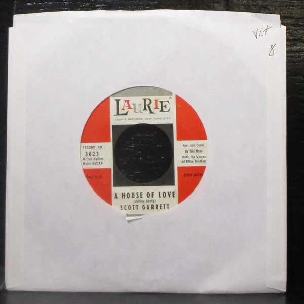 Scott Garrett - A House Of Love / So Far So Good 7" VG+ Vinyl 45 Laurie 3023 USA - Shuga Records