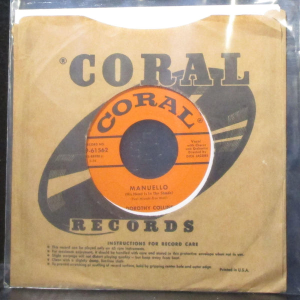 Dorothy Collins - Seven Days / Manuello 7" Mint- Vinyl 45 Coral 9-61562 USA 1956 - Shuga Records