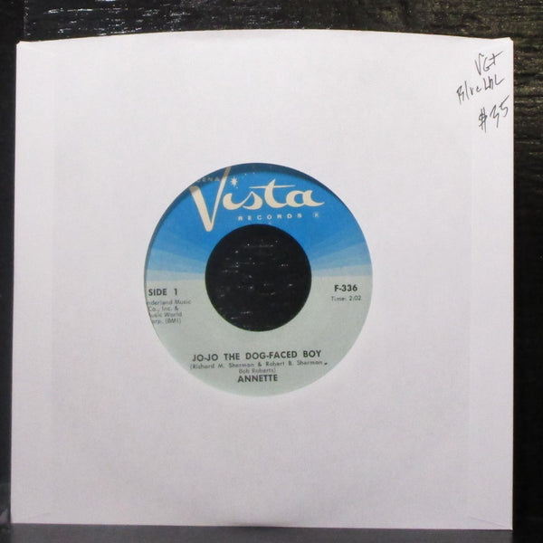 Annette - Jo-Jo The Dog-Faced Boy / Love Me Forever 7" VG+ Vinyl 45 F-336 blue - Shuga Records