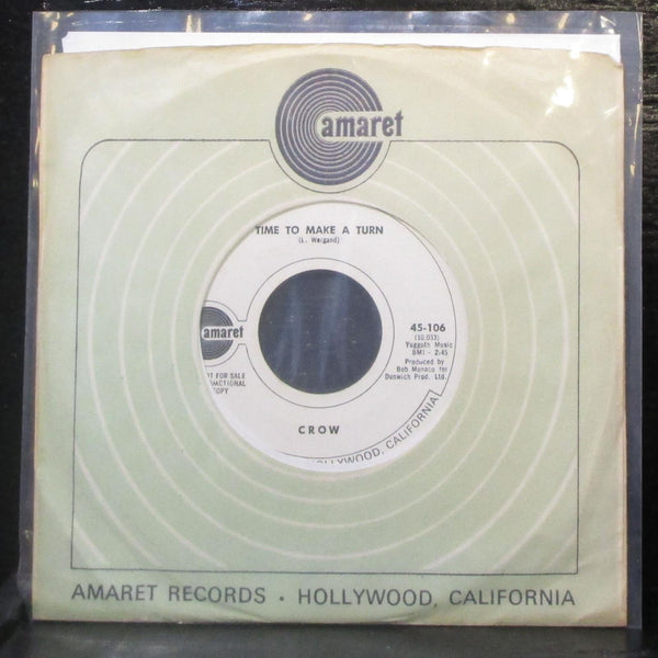 Crow - Time To Make A Turn / Busy Day 7" Mint- Promo Vinyl 45-106 Amaret USA - Shuga Records