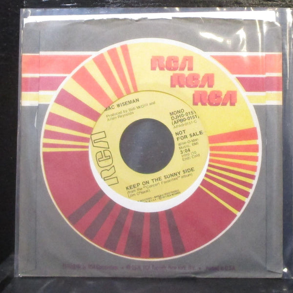 Mac Wiseman - Keep On The Sunny Side 7" VG+ Promo Vinyl 45 RCA DJH0-0151 USA - Shuga Records